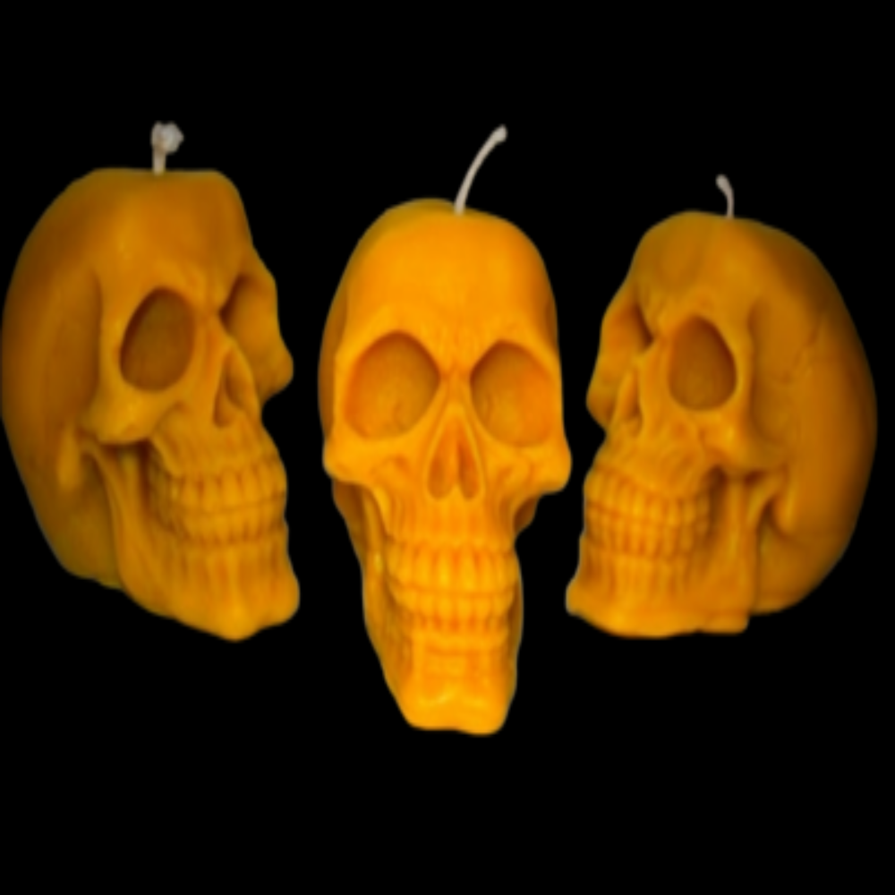 Large Beeswax Skull Candle