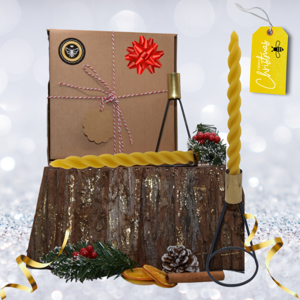 Christmas Twisted Dinner Candle Gift Set