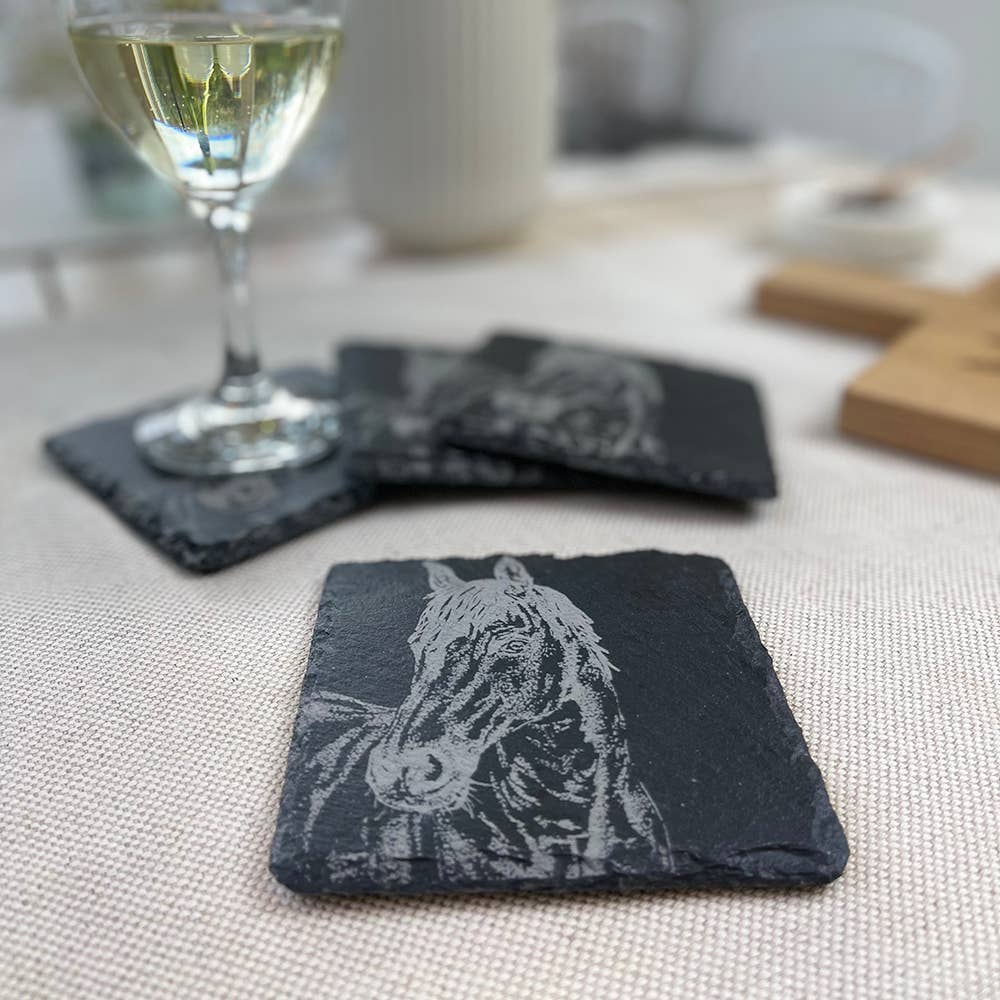 4 Horse Portrait Slate Coasters