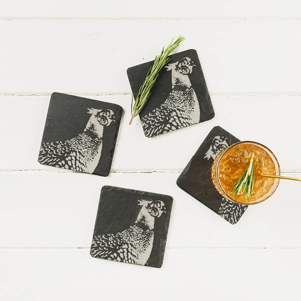 4 Pheasant Slate Coasters