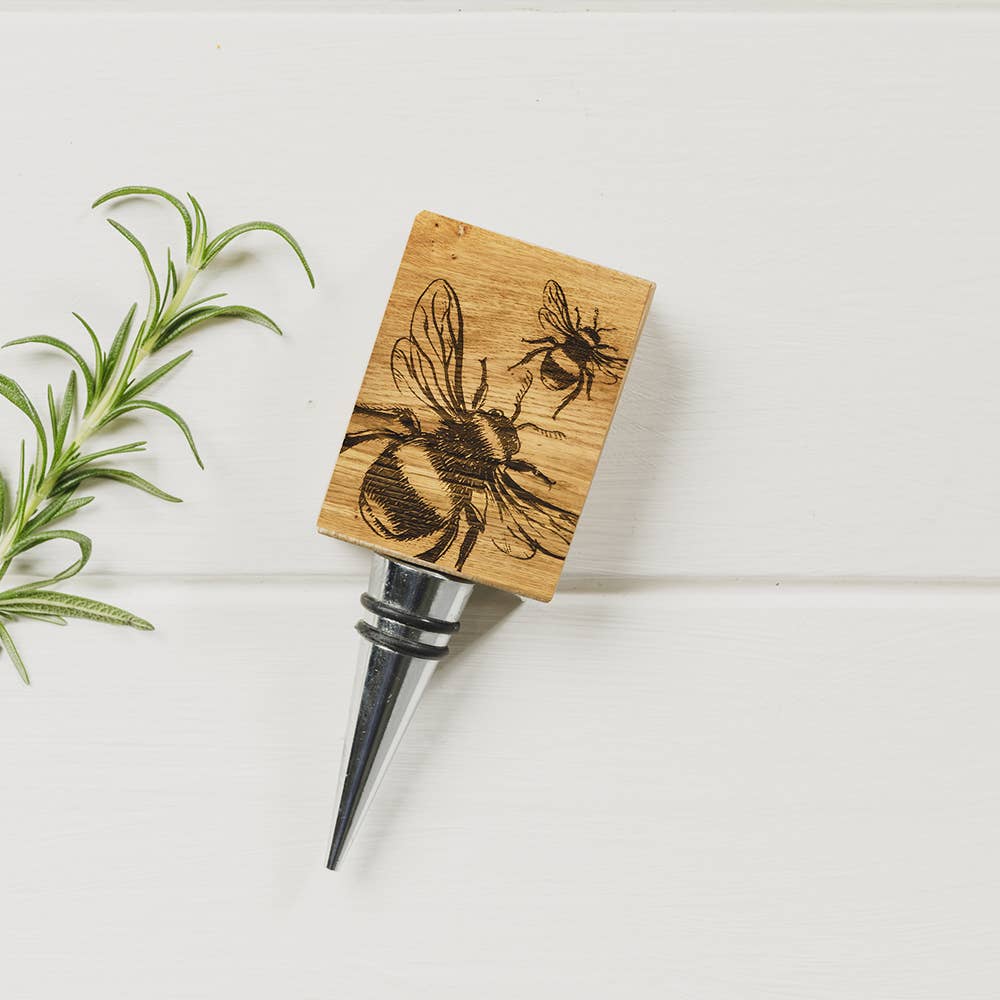 Bee Oak Bottle Stopper