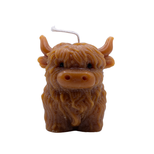 Highland Cow Beeswax Candle