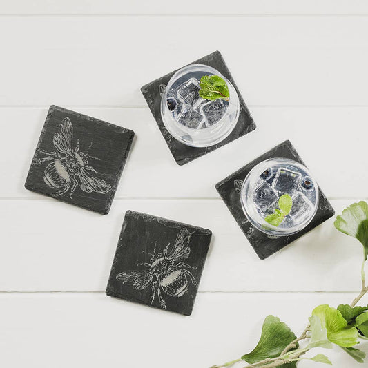 4 Bee Slate Coasters