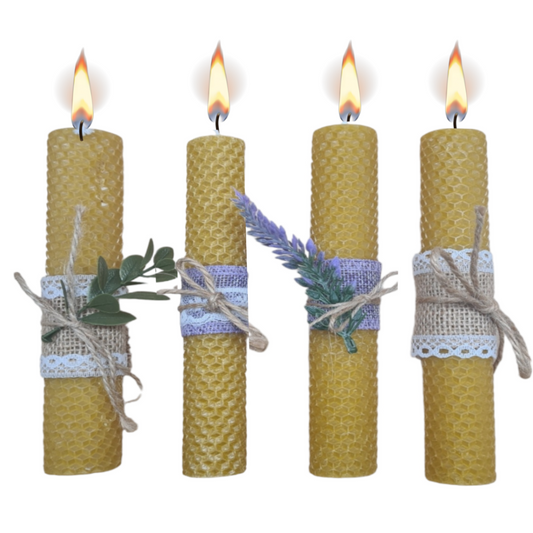 Large Hand Rolled Beeswax Candles