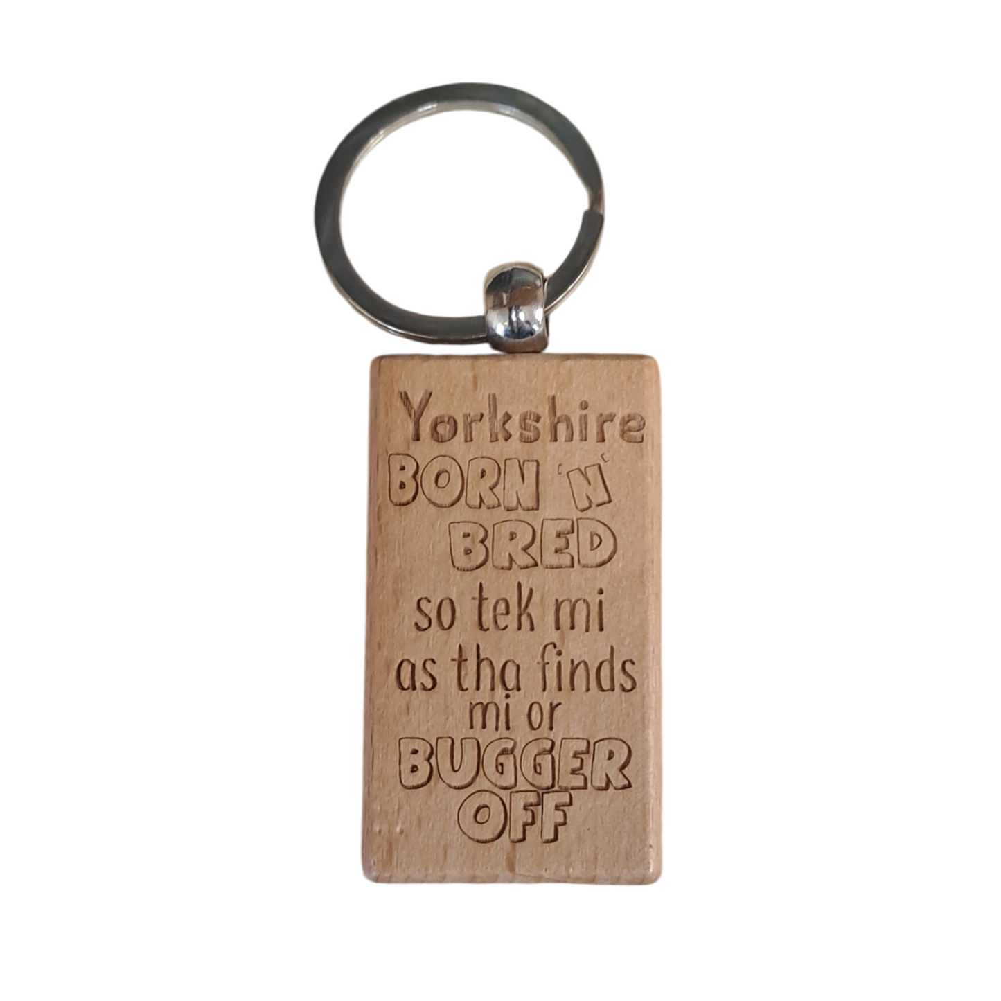 Yorkshire Born 'N' Bred Wooden Key Ring