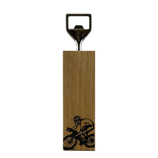 Oak Bottle Opener - Cycling