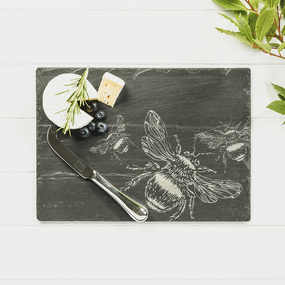 Bee Slate Cheese Board & Knife Gift Set