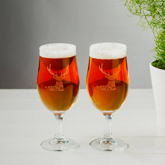 Set of 2 Stag Craft Beer Glasses