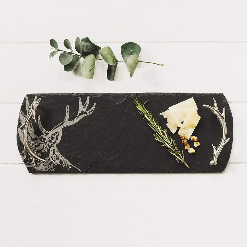 Small Stag Slate Serving Tray