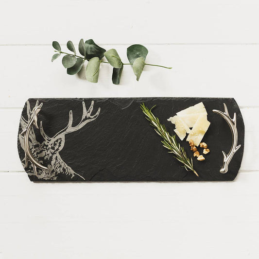 Small Stag Slate Serving Tray