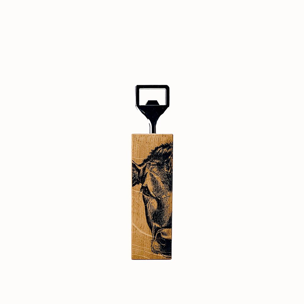 Oak Bottle Opener - Jersey Cow