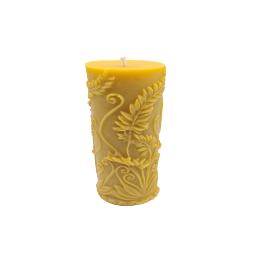 Beeswax Rustic Fern Church Candle